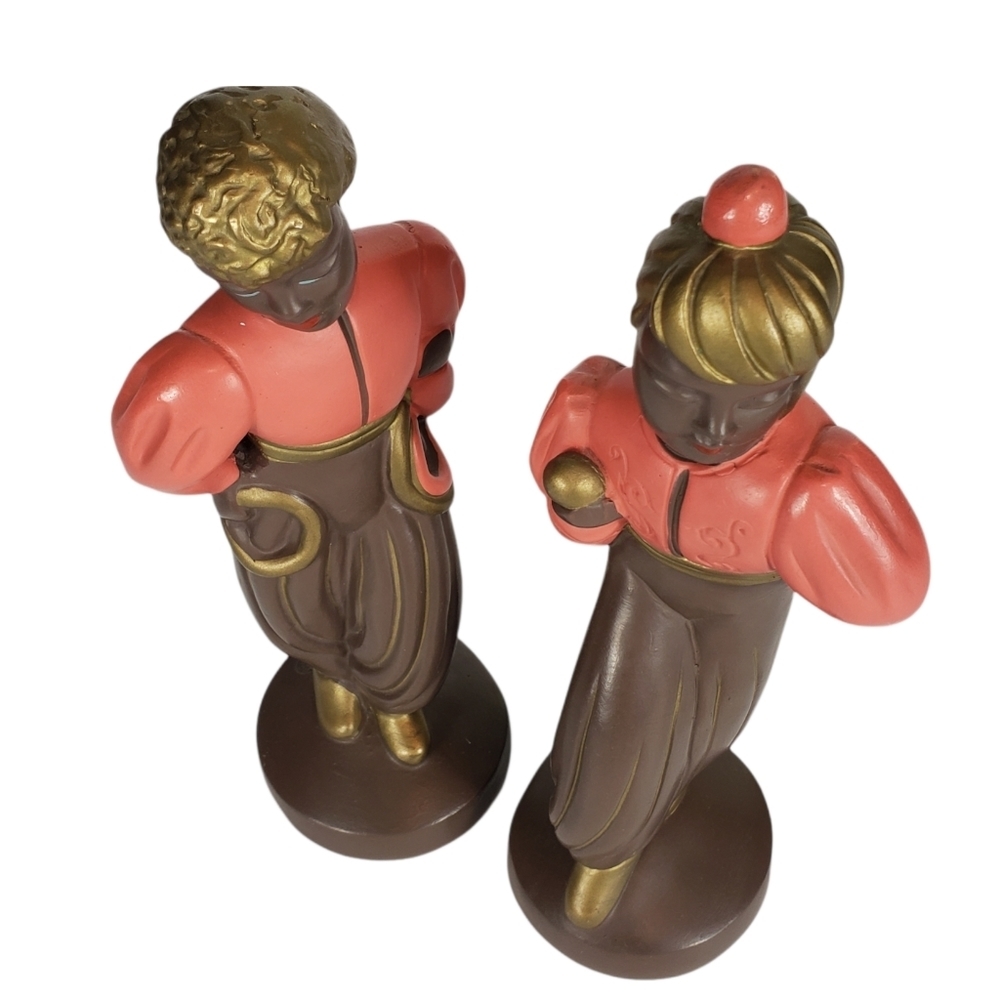 Vintage Alexander Backer ABCO Chalkware Mid Century MCM Nubian Dancers Figurine - Picture 3 of 16